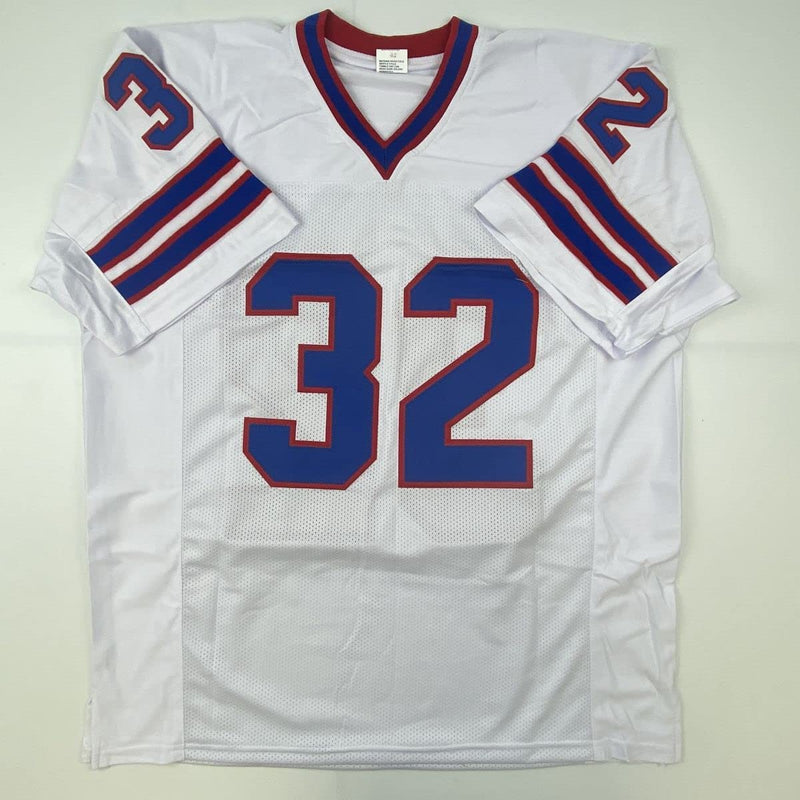 Autographed/Signed OJ O.J. Simpson Buffalo White Football Jersey JSA COA