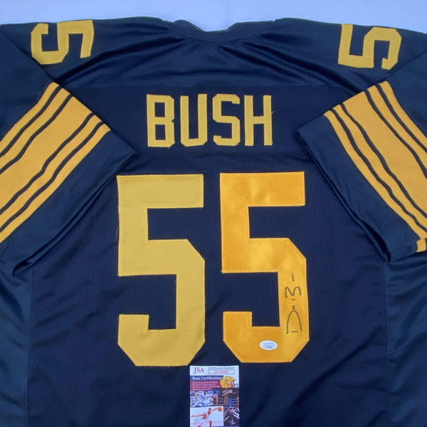 Autographed/Signed Devin Bush Pittsburgh Color Rush Football Jersey JSA COA