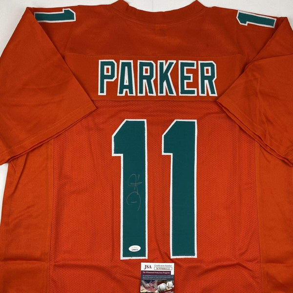 Autographed/Signed Devante Parker Miami Orange Football Jersey JSA COA