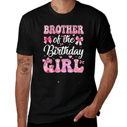Brother Of The Birthday Girl Family Pink Coquette Bow Comfortable T-Shirt