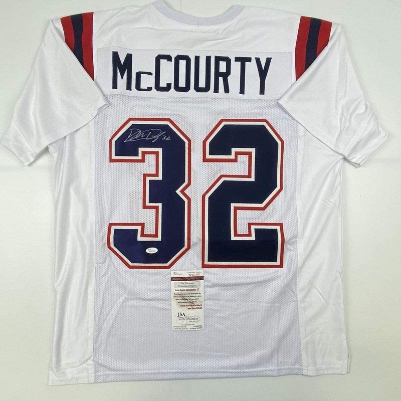 Autographed/Signed Devin McCourty New England White Football Jersey JSA COA