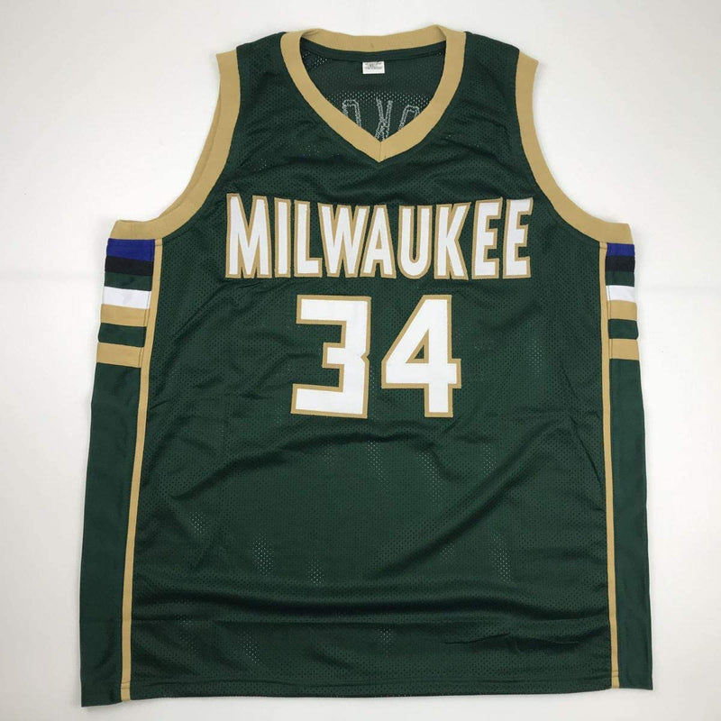 Autographed/Signed Giannis Antetokounmpo Milwaukee Green Basketball Jersey PSA/DNA COA