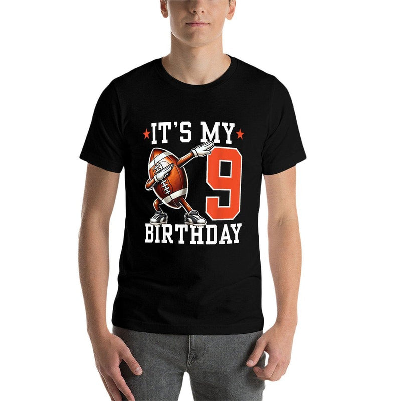 It's My 9 Birthday 9th Years Old Football Party Birthday  Soft T-Shirt