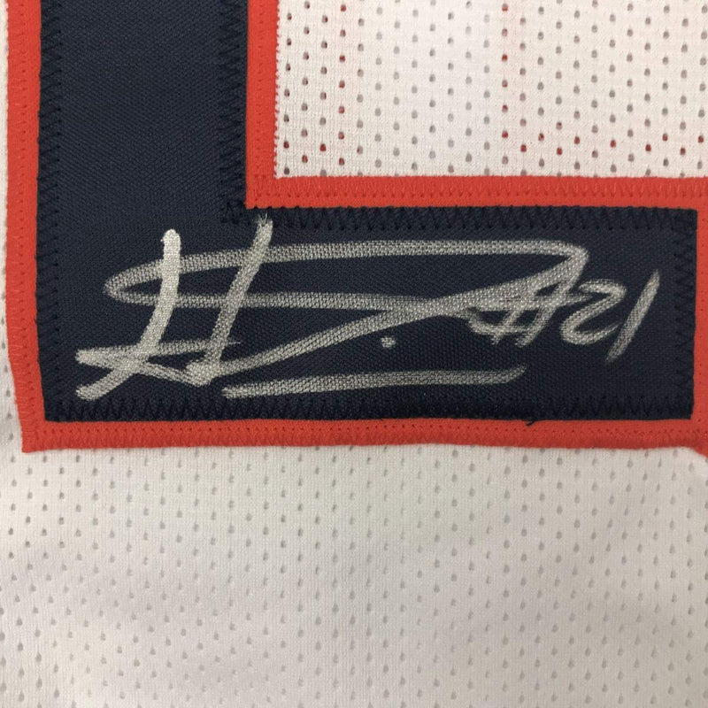 Autographed/Signed Haha Ha Ha Clinton-Dix Chicago White Football Jersey JSA COA