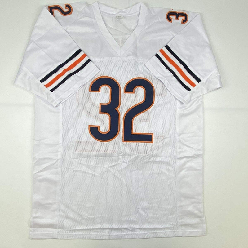 Autographed/Signed David Montgomery Chicago White Football Jersey JSA COA