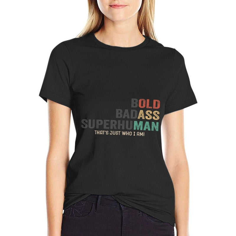 Bold Badass Superhuman Funny Sarcastic Old Man Fathers Day  Oversized Silhouette T-Shirt