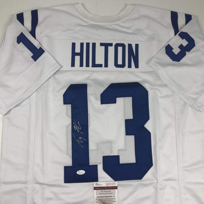 Autographed/Signed TY T.Y. Hilton Indianapolis White Football Jersey JSA COA