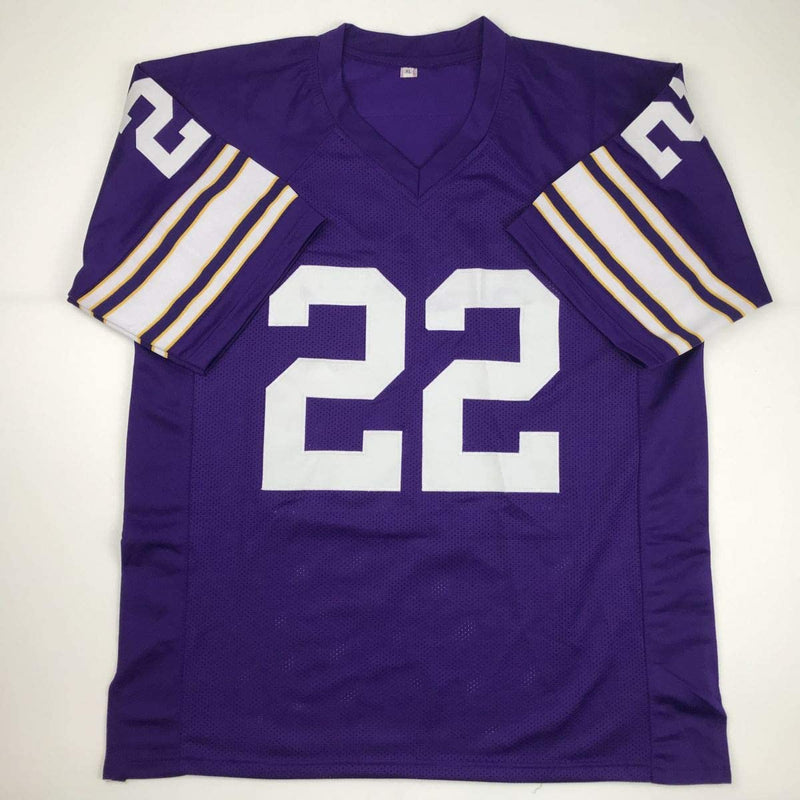 Autographed/Signed Paul Krause HOF 98 Minnesota Purple Football Jersey Beckett BAS COA