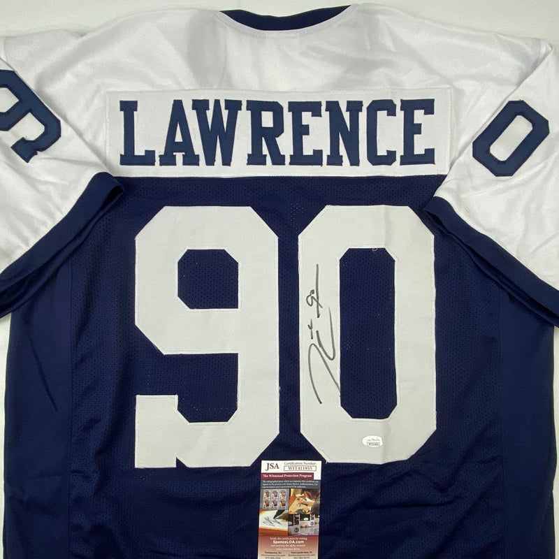 Autographed/Signed Demarcus Lawrence Dallas Thanksgiving Day Football Jersey JSA COA