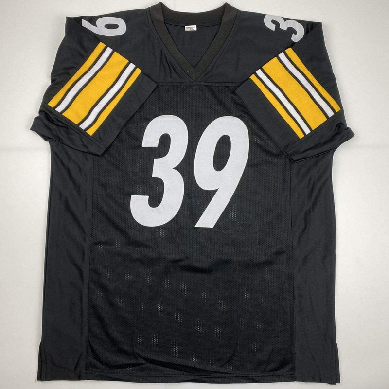 Autographed/Signed Minkah Fitzpatrick Pittsburgh Black Football Jersey Beckett BAS COA