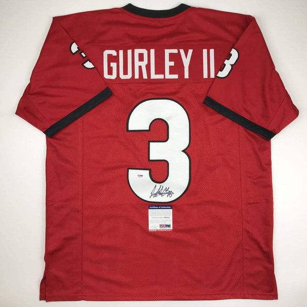 Autographed/Signed Todd Gurley Georgia Red College Football Jersey PSA/DNA COA
