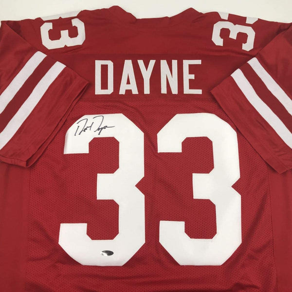 Autographed/Signed Ron Dayne Wisconsin Red College Football Jersey Tristar COA