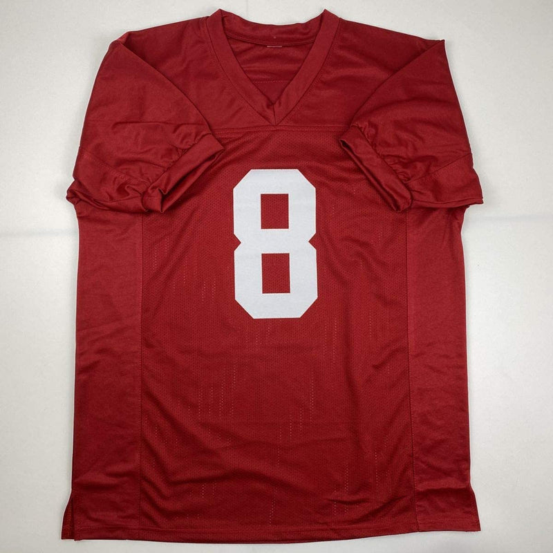 Autographed/Signed Josh Jacobs Alabama Red College Football Jersey Beckett BAS COA