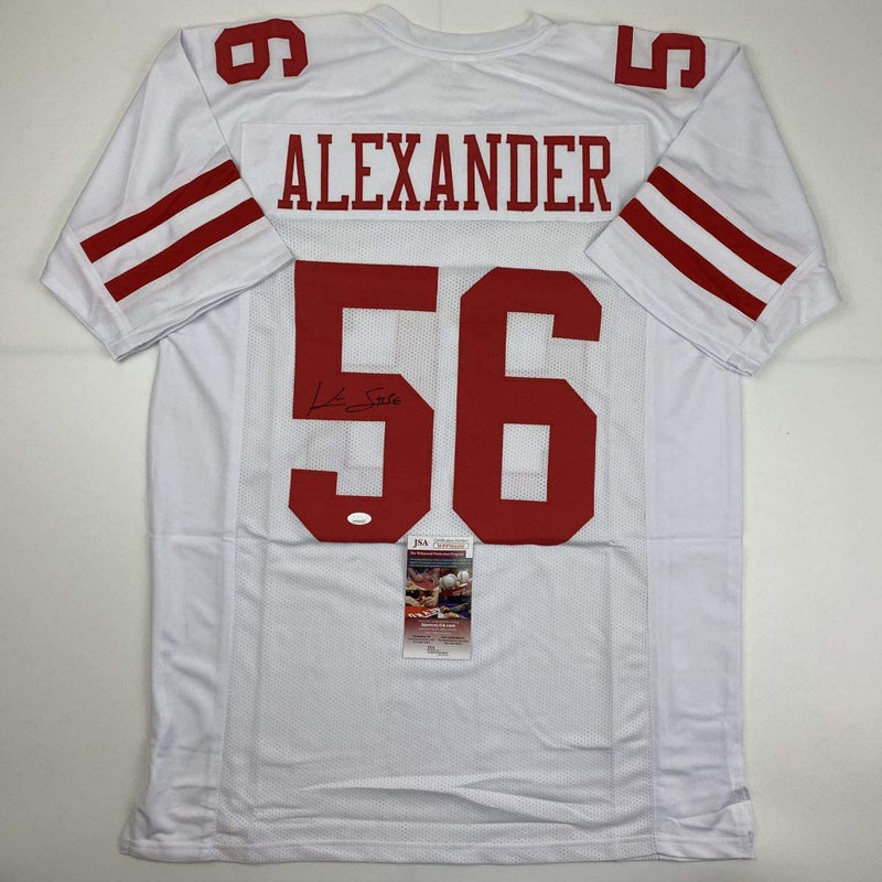 Autographed/Signed Kwon Alexander San Francisco White Football Jersey JSA COA