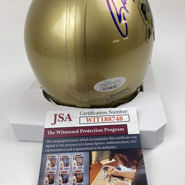 Autographed/Signed Rudy Ruettiger Play Like A Champion Today Notre Dame Irish Football Mini Helmet JSA COA