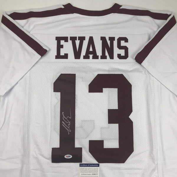 Autographed/Signed Mike Evans Texas A&M White College Football Jersey PSA/DNA COA
