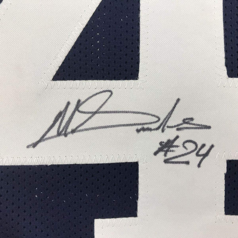 Autographed/Signed Miles Sanders Penn State Blue College Football Jersey JSA COA