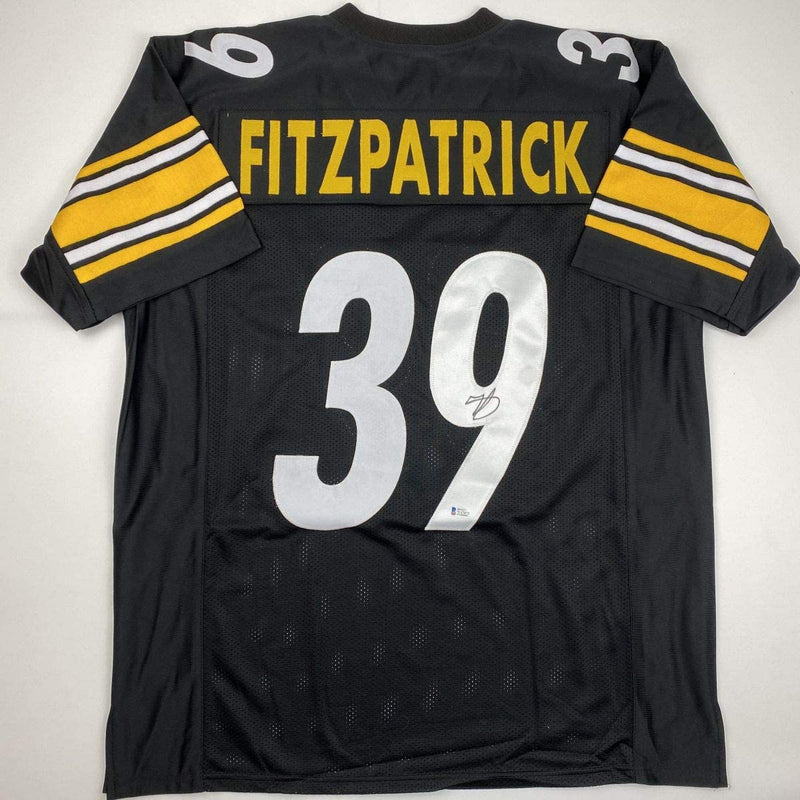 Autographed/Signed Minkah Fitzpatrick Pittsburgh Black Football Jersey Beckett BAS COA