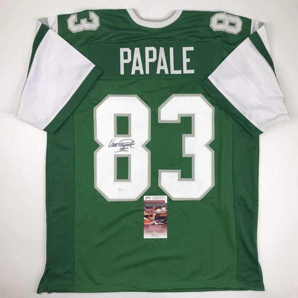 Autographed/Signed Vince Papale Philadelphia Green Football Jersey JSA COA