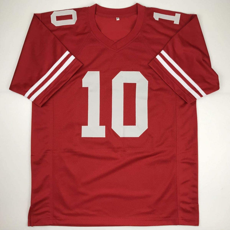 Autographed/Signed Jimmy Garoppolo San Francisco Red Football Jersey Beckett BAS COA