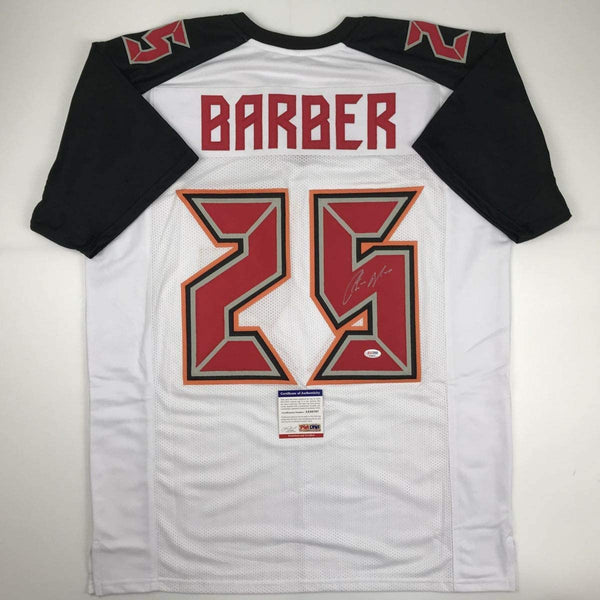 Autographed/Signed Peyton Barber Tampa Bay White Football Jersey PSA/DNA COA