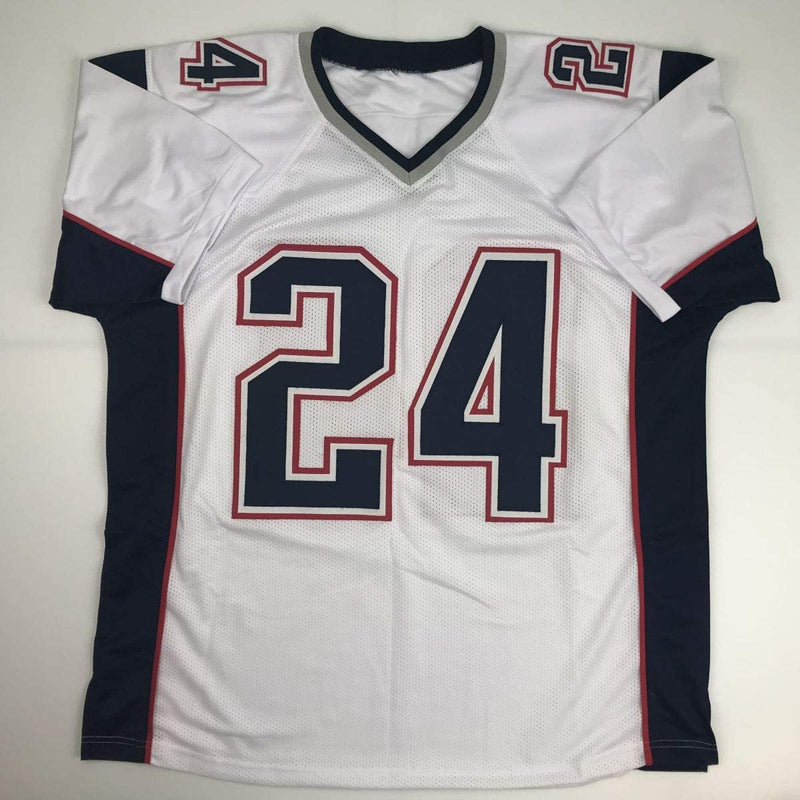 Autographed/Signed Ty Law New England White Football Jersey JSA COA