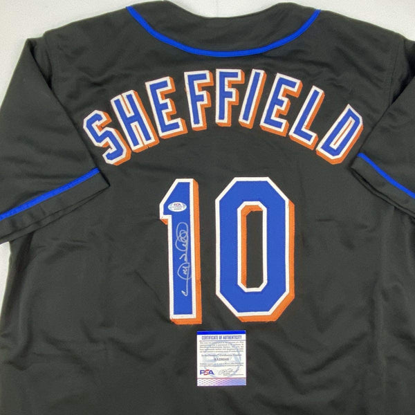 Autographed/Signed Gary Sheffield New York Black Baseball Jersey PSA/DNA COA