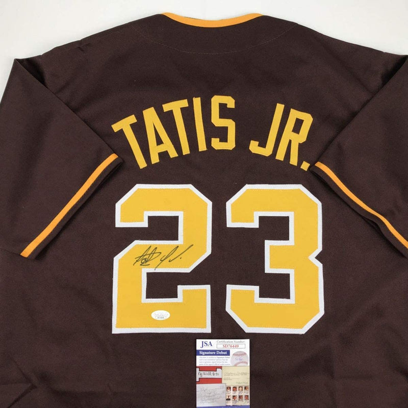 Autographed/Signed Fernando Tatis Jr. San Diego Brown Baseball Jersey JSA COA