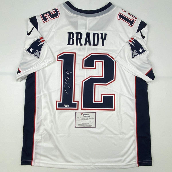 Autographed/Signed Tom Brady New England Patriots White Authentic Nike Limited Football Jersey Fanatics COA