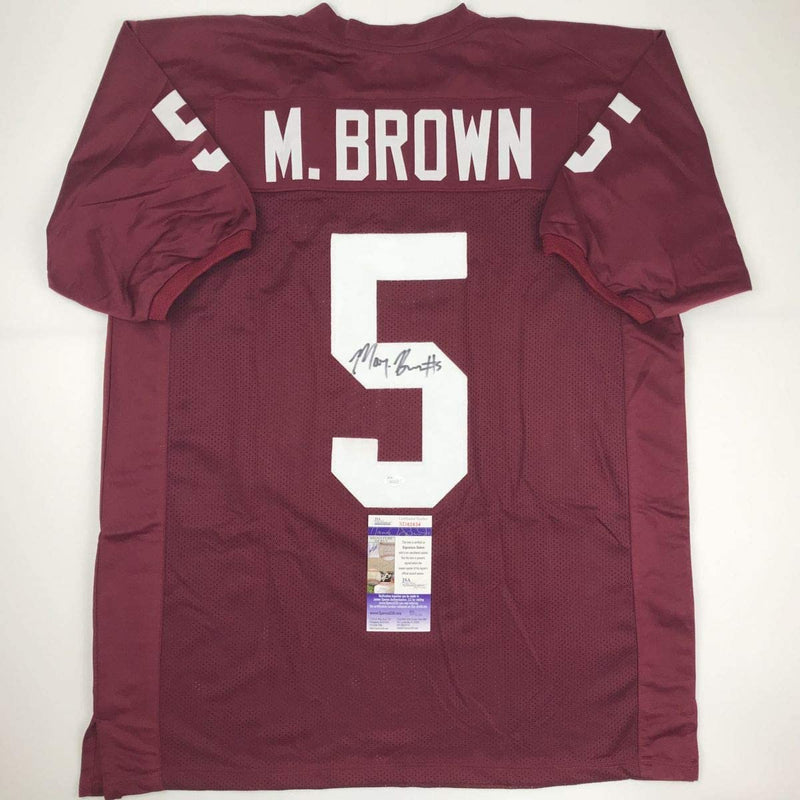Autographed/Signed Marquise Brown Oklahoma Red College Football Jersey JSA COA