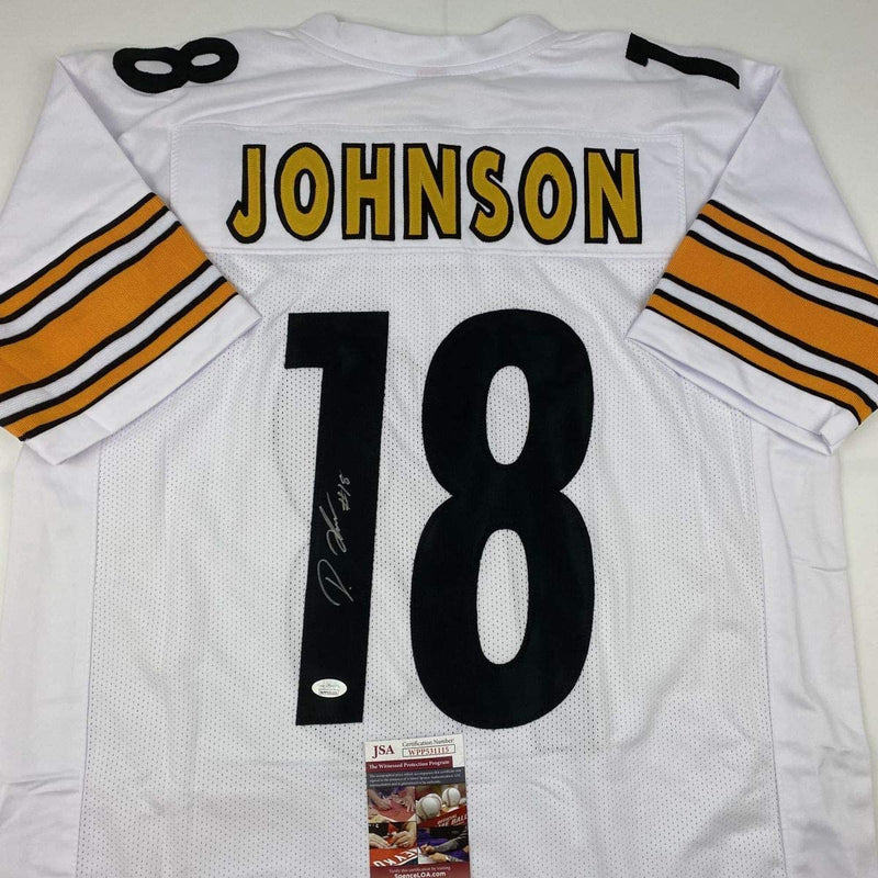 Autographed/Signed Diontae Johnson Pittsburgh White Football Jersey JSA COA