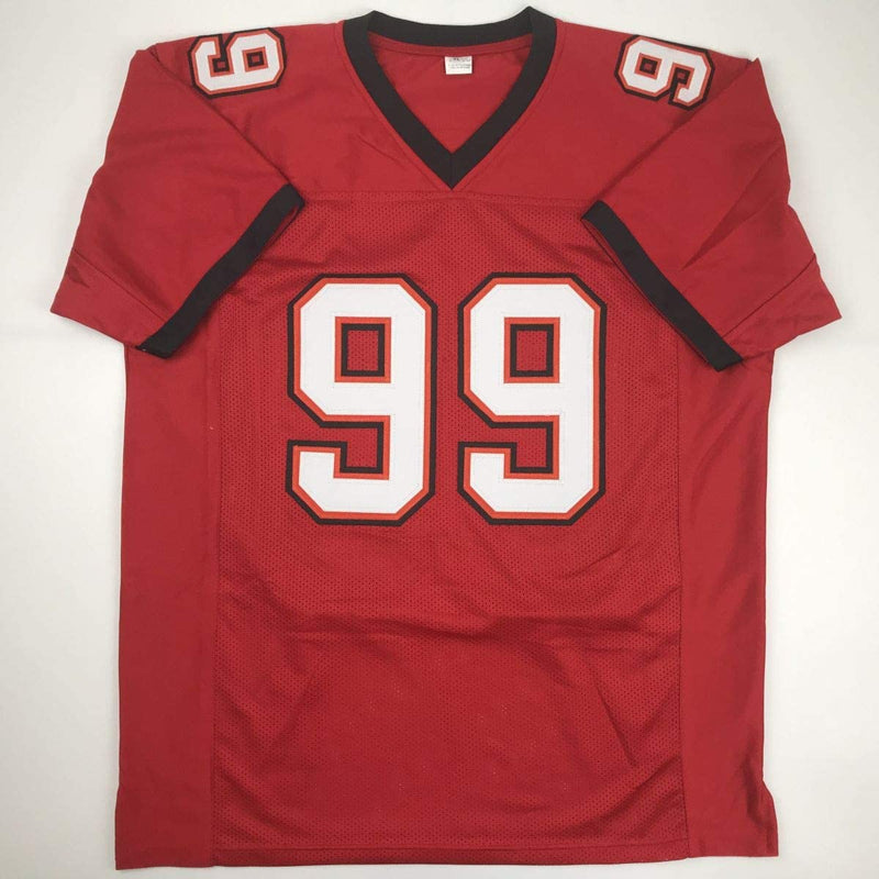 Autographed/Signed Warren Sapp Tampa Bay Red Football Jersey PSA/DNA COA