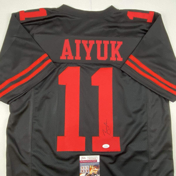 Autographed/Signed Brandon Aiyuk San Francisco Black Football Jersey JSA COA