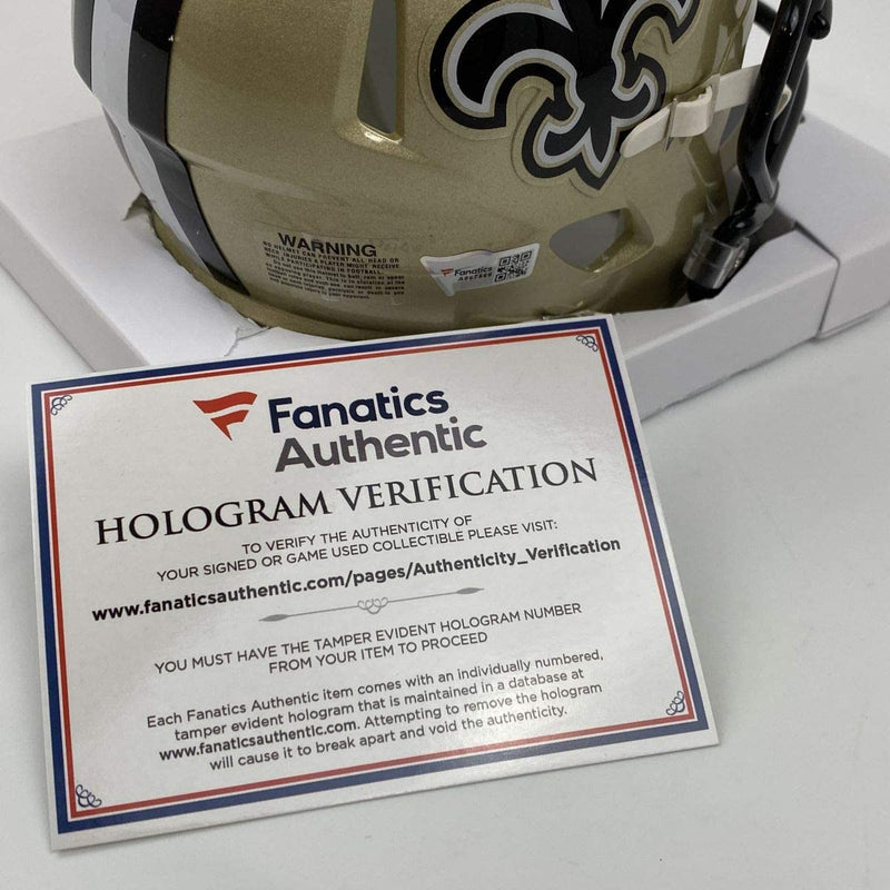 Autographed/Signed Taysom Hill New Orleans Saints Football Mini Helmet Fanatics COA
