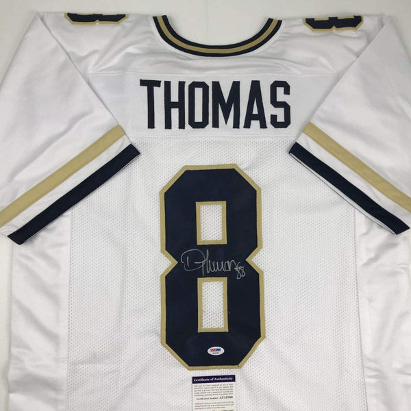 Autographed/Signed Demaryius Thomas Georgia Tech White College Football Jersey PSA/DNA COA