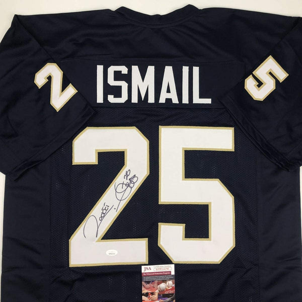 Autographed/Signed Raghib Ismail Rocket Notre Dame Blue College Football Jersey JSA COA