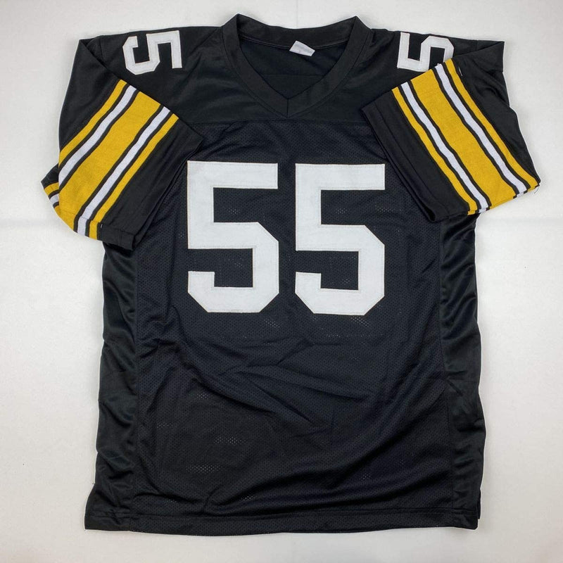 Autographed/Signed Devin Bush Pittsburgh Retro Black Football Jersey JSA COA