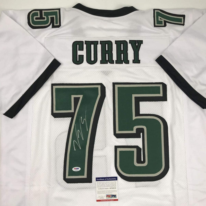 Autographed/Signed Vinny Curry Philadelphia White Football Jersey PSA/DNA COA