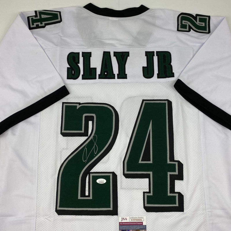 Autographed/Signed Darius Slay Jr. Philadelphia White Football Jersey JSA COA