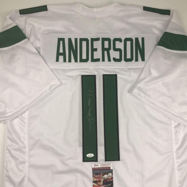 Autographed/Signed Robby Anderson New York 2019 White Football Jersey JSA COA