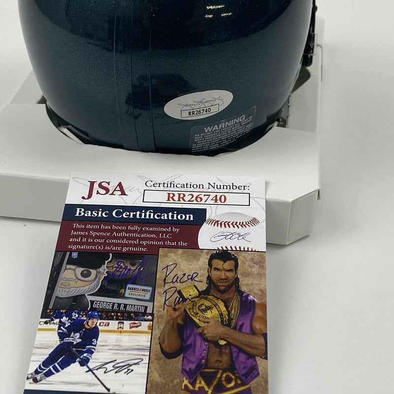 Autographed/Signed DeVonta Smith Philadelphia Eagles Mini Football Helmet JSA COA