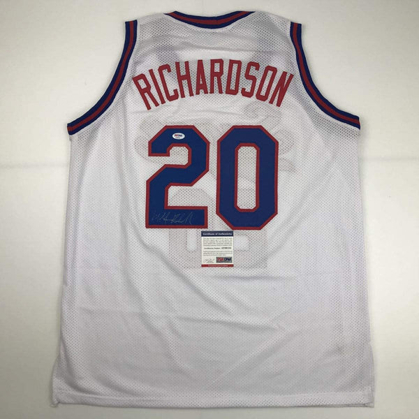 Autographed/Signed Micheal Ray Richardson New York White Basketball Jersey PSA/DNA COA