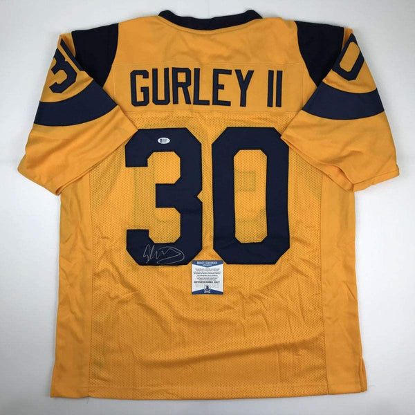 Autographed/Signed Todd Gurley II Los Angeles LA Yellow Football Jersey Beckett BAS COA