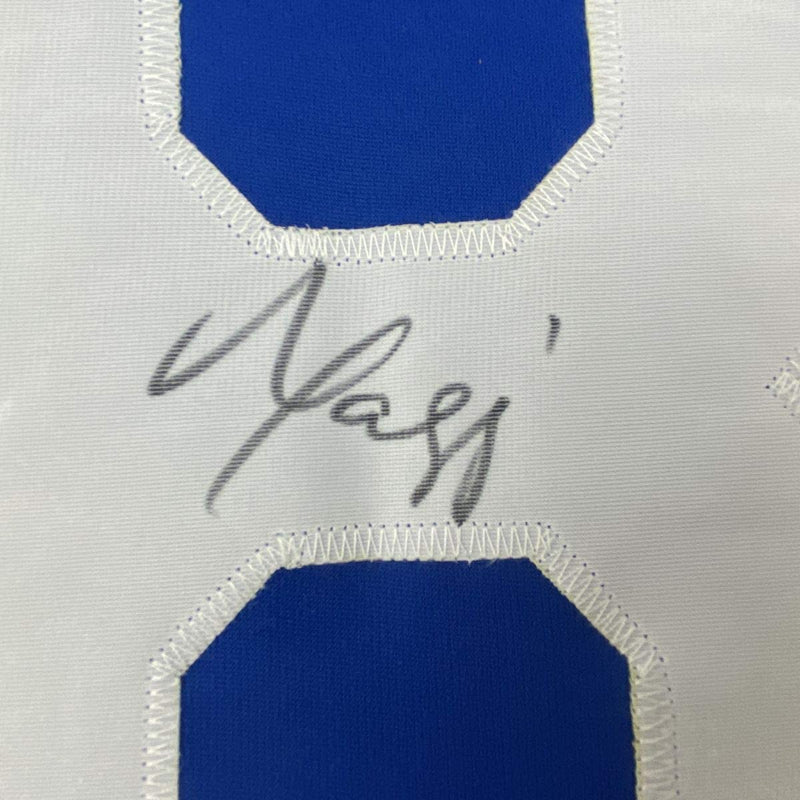 Autographed/Signed Marvin Harrison Indianapolis Blue Football Jersey JSA COA