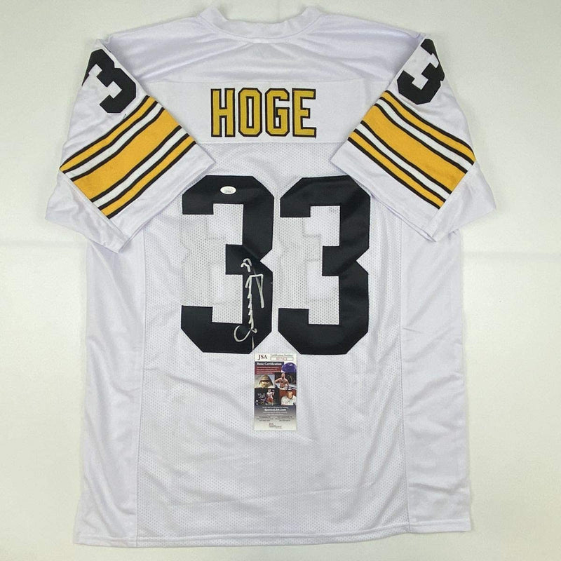 Autographed/Signed Merril Hoge Pittsburgh White Football Jersey JSA COA