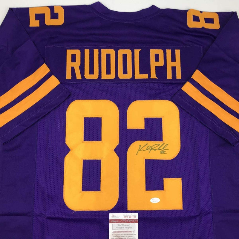 Autographed/Signed Kyle Rudolph Minnesota Color Rush Football Jersey JSA COA