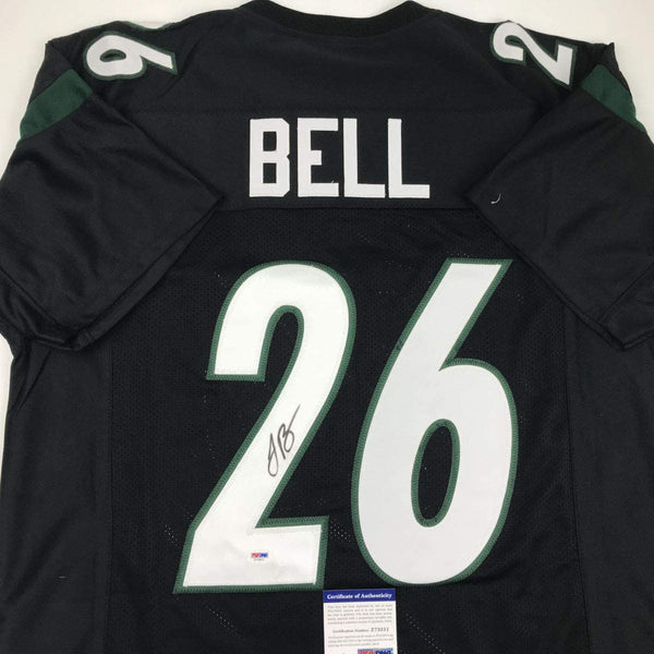 Autographed/Signed Le'Veon LeVeon Bell New York Black Football Jersey PSA/DNA COA