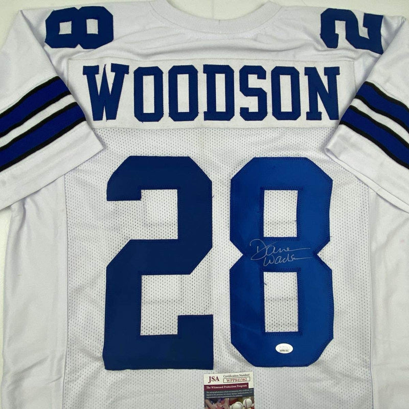 Autographed/Signed Darren Woodson Dallas White Football Jersey JSA COA