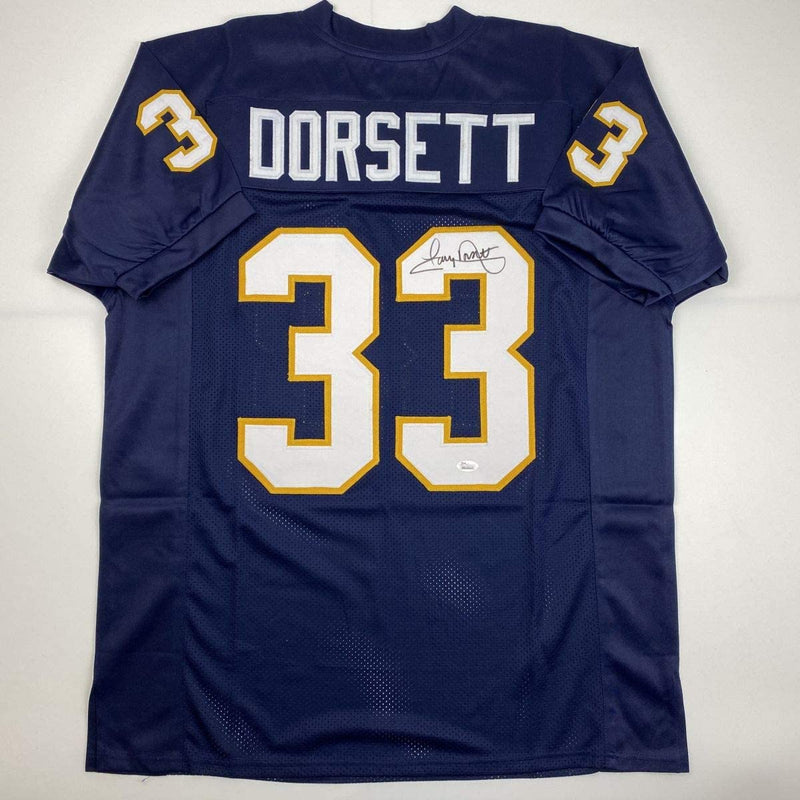 Autographed/Signed Tony Dorsett Pittsburgh Blue College Football Jersey JSA COA