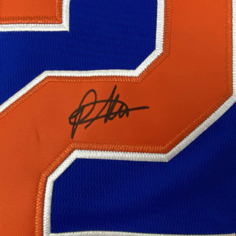 Autographed/Signed Pete Alonso New York Blue Baseball Jersey Beckett BAS COA